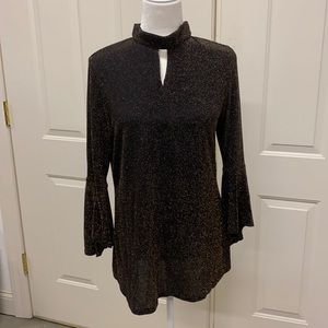 Sparkly gold bell sleeve top